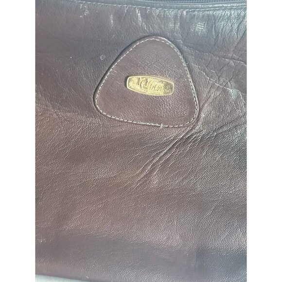 Max Chaoul Couture Purse Vintage Leather Brown Shoulder Handbag Velvet Lining - Picture 2 of 16